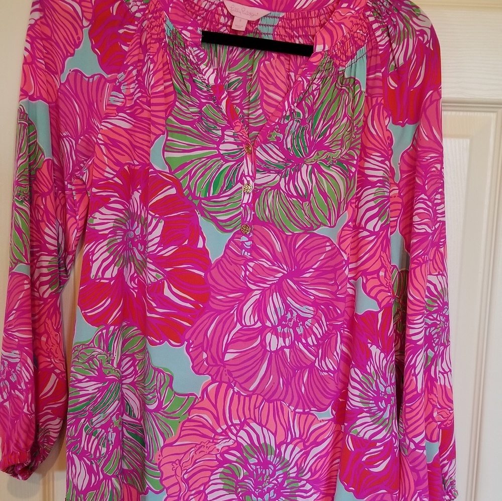 Lilly Pulitzer Elsa Blouse silk small BEAUTIFUL!!!